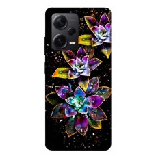 TPU чохол Demsky Flowers on black для Xiaomi Poco X5 Pro 5G