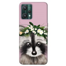 TPU чохол Demsky Raccoon in flowers для Realme 9 Pro