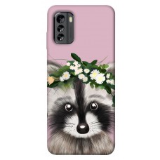 TPU чохол Demsky Raccoon in flowers для Nokia G60
