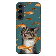 TPU чохол Demsky Cat with fish для Samsung Galaxy S23