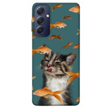 TPU чохол Demsky Cat with fish для Samsung Galaxy M54 5G