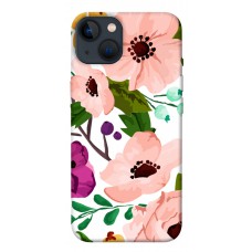 TPU чохол Demsky Акварельные цветы для Apple iPhone 13 (6.1")