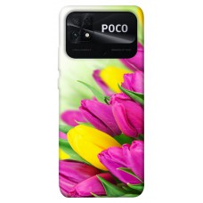 TPU чехол Demsky Красочные тюльпаны для Xiaomi Poco C40