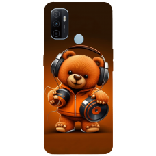 TPU чехол Demsky ведмежа меломан 2 (bear listening music) для Oppo A53 / A32 / A33