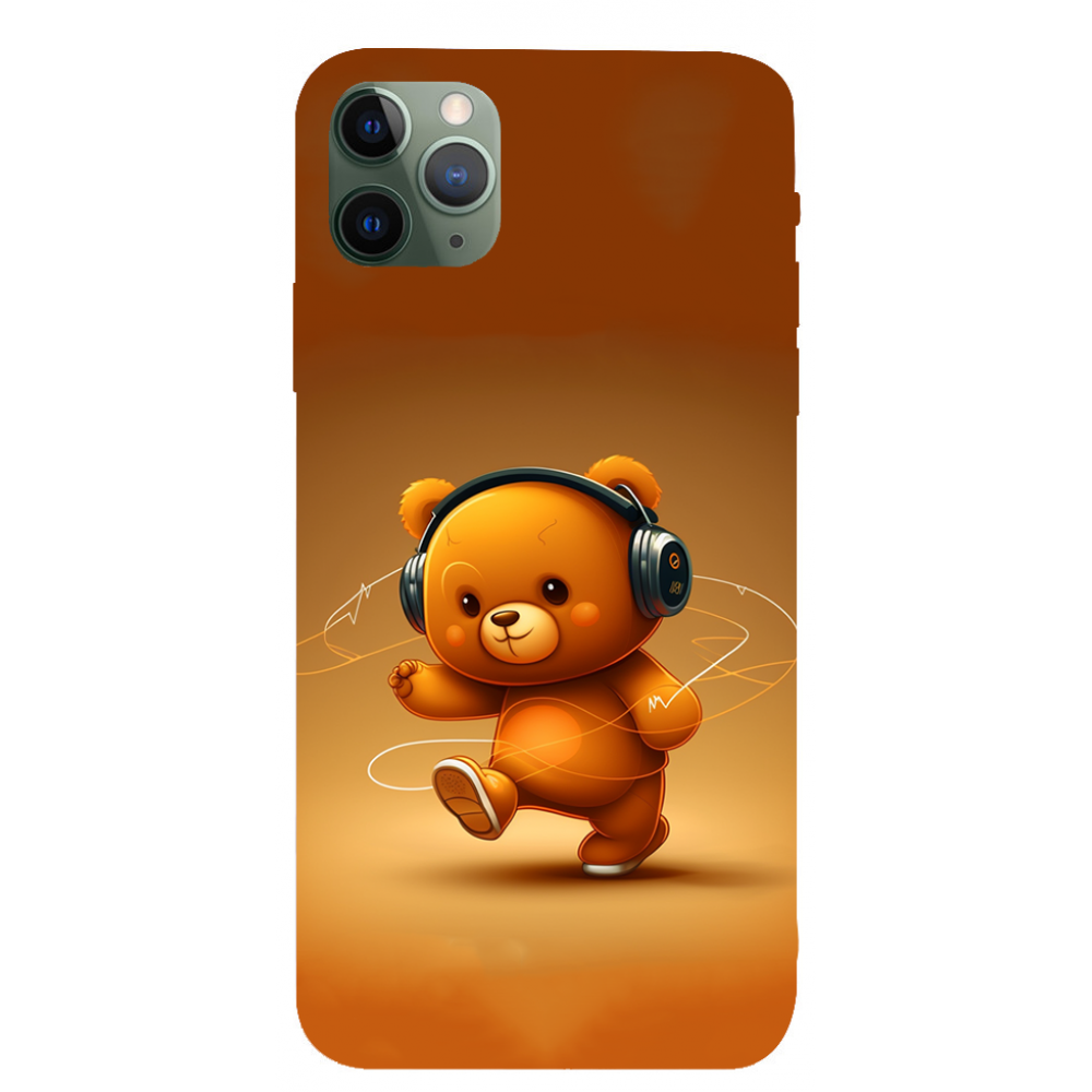 TPU чехол Demsky ведмежа меломан 3 (bear listening music) для Apple iPhone 11 Pro