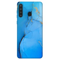 TPU чехол Demsky Синий с золотом для Samsung Galaxy A21