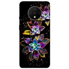 TPU чохол Demsky Flowers on black для OnePlus 7T