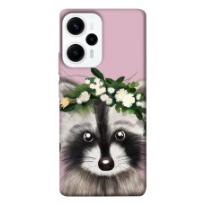 TPU чехол Demsky Raccoon in flowers для Xiaomi Poco F5 Pro