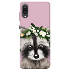 TPU чохол Demsky Raccoon in flowers для Samsung Galaxy A02