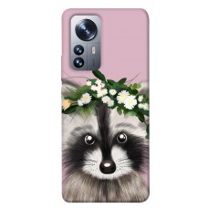 TPU чехол Demsky Raccoon in flowers для Xiaomi 12 / 12X