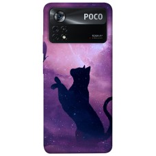 TPU чохол Demsky Кот и бабочка для Xiaomi Poco X4 Pro 5G