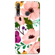 TPU чохол Demsky Акварельні квіти для Huawei P40 Lite E / Y7p (2020)