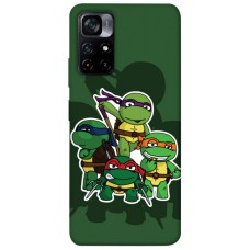 TPU чехол Demsky Green turtles для Xiaomi Poco M4 Pro 5G