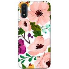 TPU чохол Demsky Акварельные цветы для Samsung Galaxy A01
