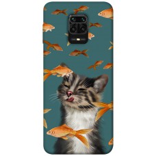 TPU чохол Demsky Cat with fish для Xiaomi Redmi Note 9s / Note 9 Pro / Note 9 Pro Max