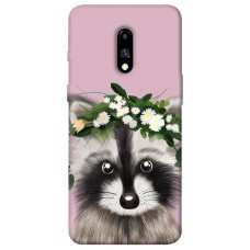 TPU чохол Demsky Raccoon in flowers для OnePlus 7