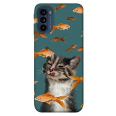 TPU чохол Demsky Cat with fish для Motorola Moto G41