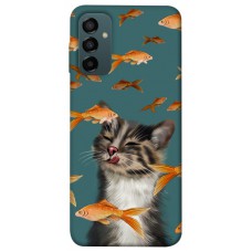 TPU чохол Demsky Cat with fish для Samsung Galaxy M14 5G