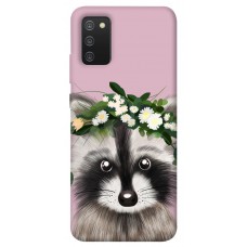 TPU чохол Demsky Raccoon in flowers для Samsung Galaxy A02s