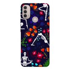 TPU чехол Demsky Yoga skeletons для Motorola Moto E40