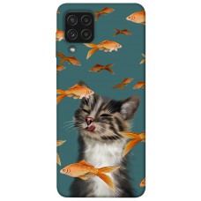 TPU чохол Demsky Cat with fish для Samsung Galaxy A22 4G