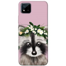 TPU чехол Demsky Raccoon in flowers для Realme C11 (2021)