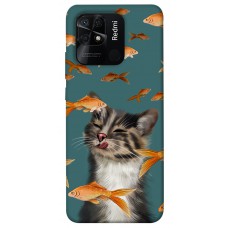 TPU чохол Demsky Cat with fish для Xiaomi Redmi 10C