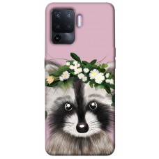TPU чохол Demsky Raccoon in flowers для Oppo A94