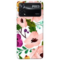 TPU чохол Demsky Акварельные цветы для Xiaomi Poco X4 Pro 5G