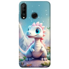 TPU чехол Demsky Білий дракоша для Huawei P30 lite