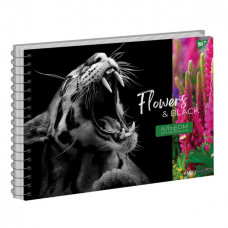 Альбом для малювання yes а4 20арк. 120 спіраль "flowersblack" віб. Гібрід. Лак