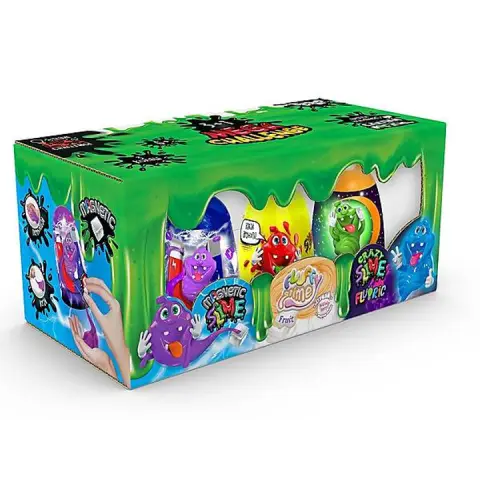 В’язка маса 3 в 1 Magnetic Slime, Fluffy Slime, Crazy Slime Fluoric (українською)/російська, Danko Toys