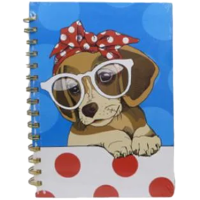 Зошит, А5, на спіралі, 80 аркушів, собачка, тверда обкладинка, клітинка (В асортименті)