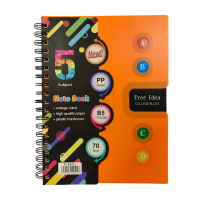Зошит Free Idea, В5, 120 арк., 5 розділів, спіраль, ПВХ обкладинка, клітинка, 5 кольорів