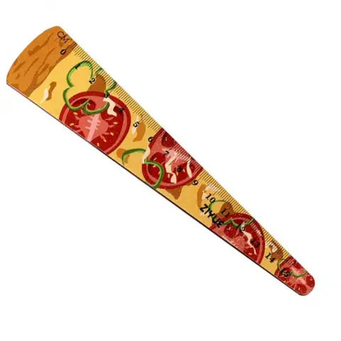 Линейка деревянная фигурная Пицца, 12 см