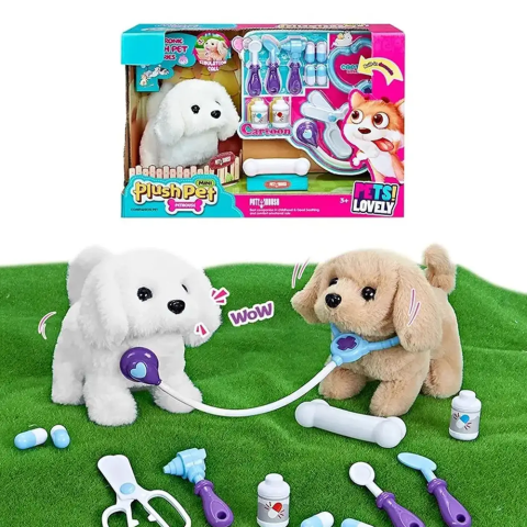 М’яка інтерактивна іграшка Собачка, набір лікаря, коробка 39x26x14 см