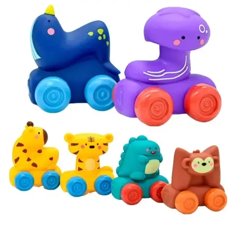 Машинка із гуми Кумедна англійська абетка, 624/26 шт. в коробці (В асортименті)