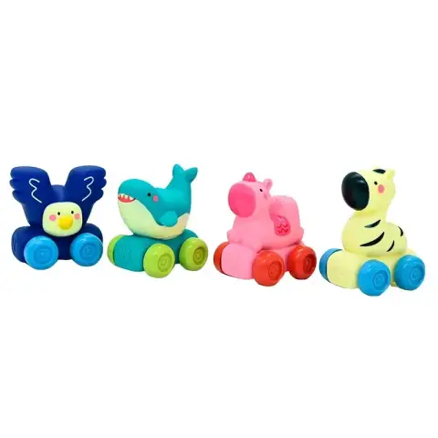 Машинка із гуми Кумедна англійська абетка, 624/26 шт. в коробці (В асортименті)