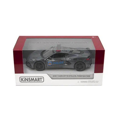 Металева інерційна легкова модель Corvette Police/Firefighter 2021 5", відкриваються двері (В асортименті)