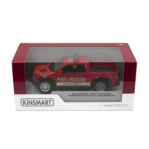 Металевий інерційний пікап Ford F-150 SVT Raptor Supercrew Police/Fire 5", відкриваються двері