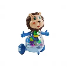 Музичне левеня "wtoys", 2 кольори, українське озвучування, шестерні, пісня, підсвічування, автоматичний рух, в коробці