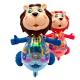 Музичне левеня "wtoys", 2 кольори, українське озвучування, шестерні, пісня, підсвічування, автоматичний рух, в коробці