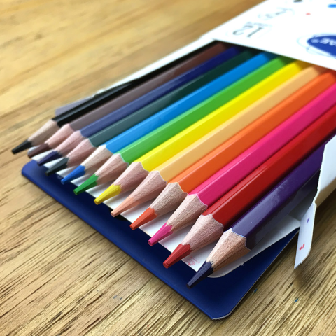 Олівці кольорові Acmeliae, 12 кольорів, шестигранний корпус, висувний, 3 мм