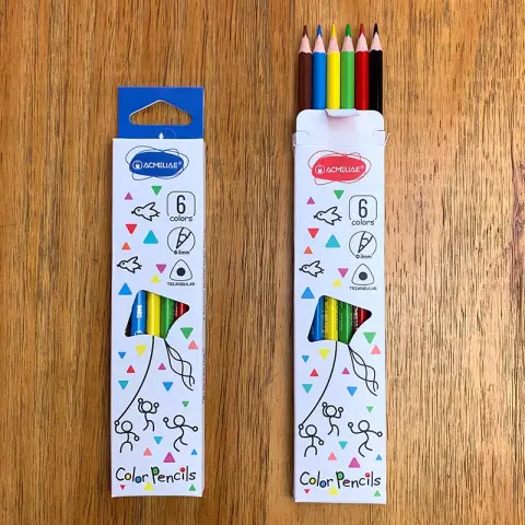 Карандаши цветные Acmeliae, 6 цветов, треугольный корпус, 3 мм