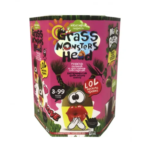 Набір креативної творчості Grass Monsters Head (українською), Danko Toys