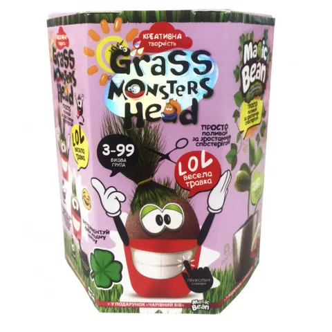 Набір креативної творчості Grass Monsters Head (українською), Danko Toys