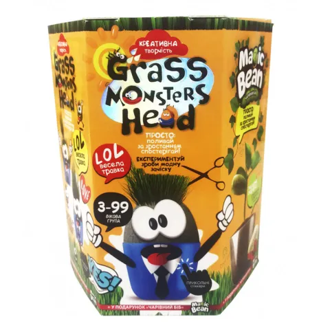 Набір креативної творчості Grass Monsters Head (українською), Danko Toys