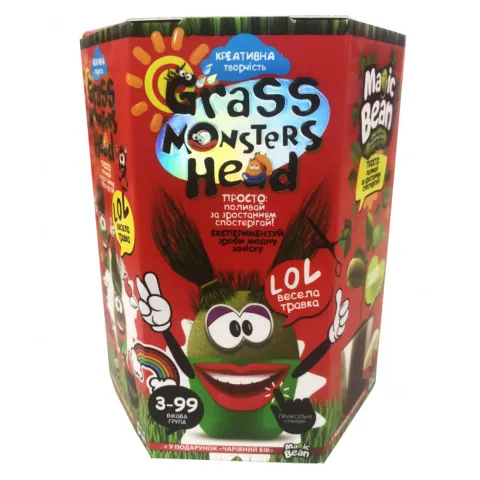 Набір креативної творчості Grass Monsters Head (українською), Danko Toys