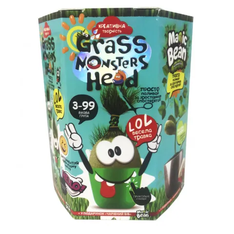 Набір креативної творчості Grass Monsters Head (українською), Danko Toys