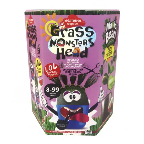 Набір креативної творчості Grass Monsters Head (українською), Danko Toys